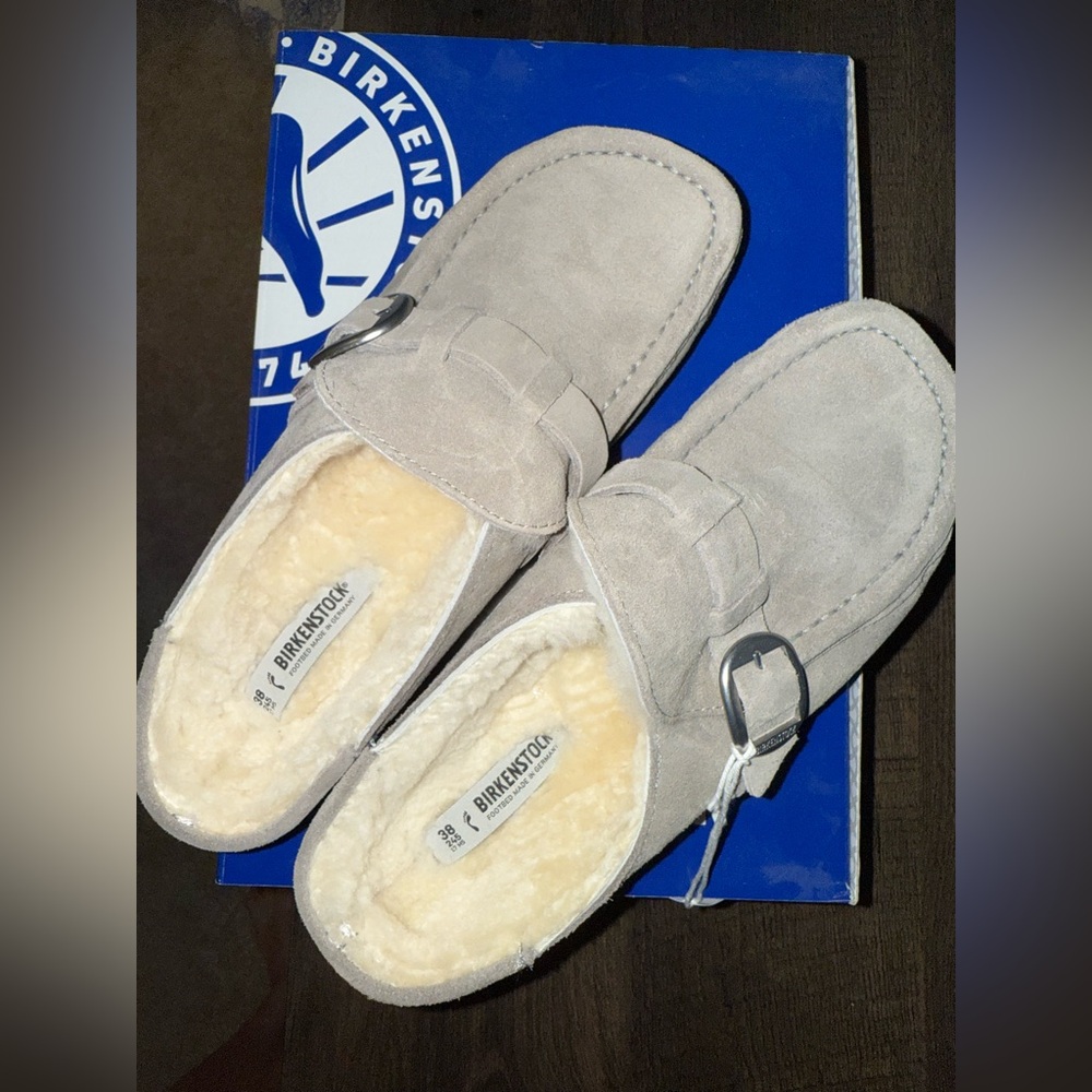 Birkenstock Shearling Suede Mules – Size 38 (Women’s 7)